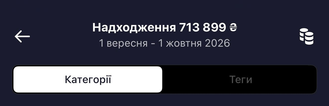 Надходження 713 899 гривень з 1 вересня до 1 жовтня 2026 року